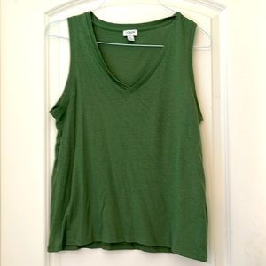 Medium J Crew green v-neck tank
